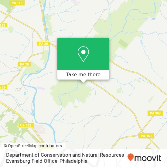 Mapa de Department of Conservation and Natural Resources Evansburg Field Office