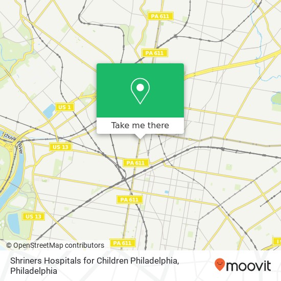 Shriners Hospitals for Children Philadelphia map