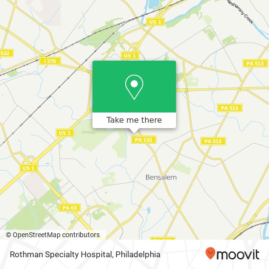 Mapa de Rothman Specialty Hospital