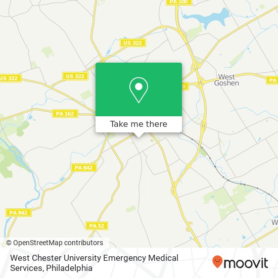 West Chester University Emergency Medical Services map