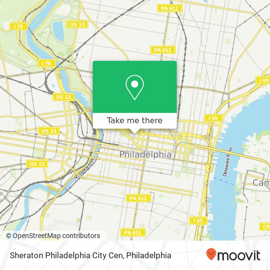 Sheraton Philadelphia City Cen map