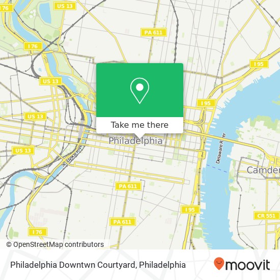 Mapa de Philadelphia Downtwn Courtyard