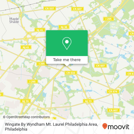 Mapa de Wingate By Wyndham Mt. Laurel Philadelphia Area