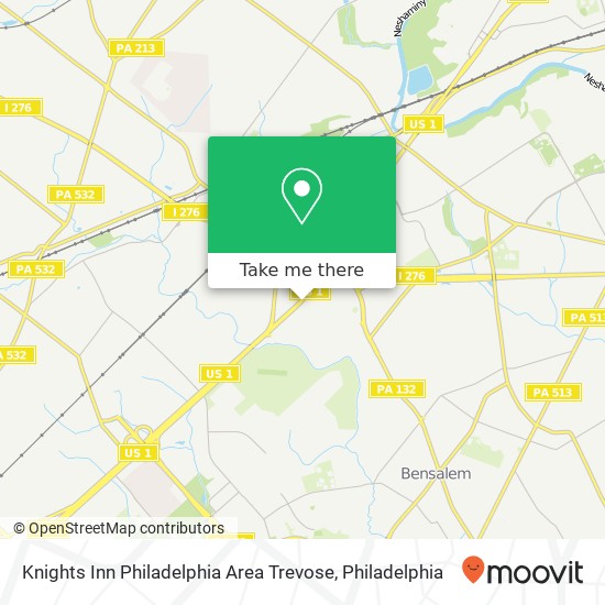 Mapa de Knights Inn Philadelphia Area Trevose