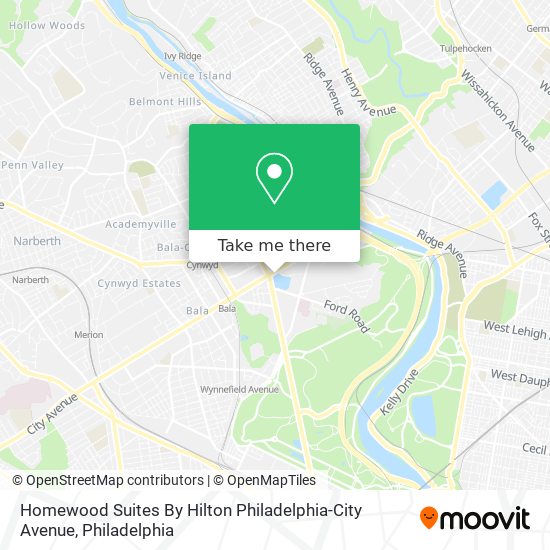 Mapa de Homewood Suites By Hilton Philadelphia-City Avenue