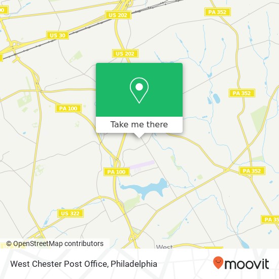 West Chester Post Office map