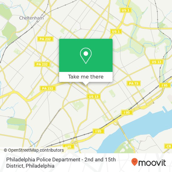 Philadelphia Police Department - 2nd and 15th District map