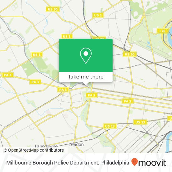 Mapa de Millbourne Borough Police Department