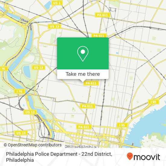 Philadelphia Police Department - 22nd District map