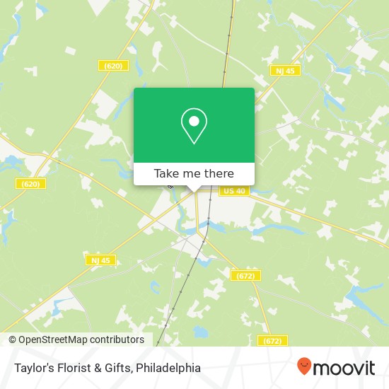 Mapa de Taylor's Florist & Gifts, 24 S Main St Woodstown, NJ 08098