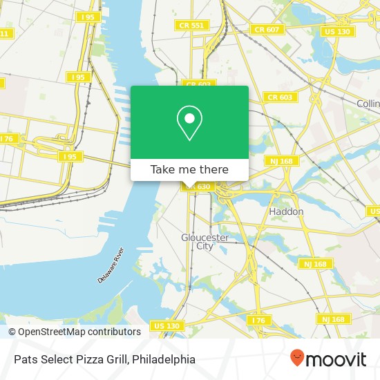 Mapa de Pats Select Pizza Grill, 400 N Broadway Gloucester City, NJ 08030