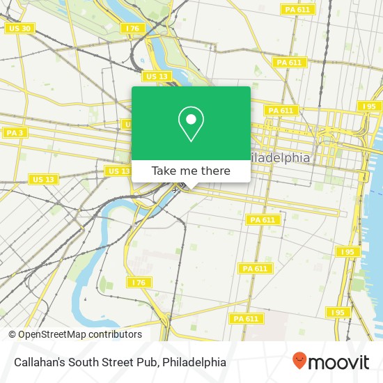 Mapa de Callahan's South Street Pub, 2615 South St Philadelphia, PA 19146