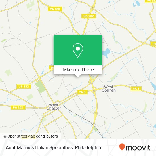 Mapa de Aunt Mamies Italian Specialties, 835 Lincoln Ave West Chester, PA 19380