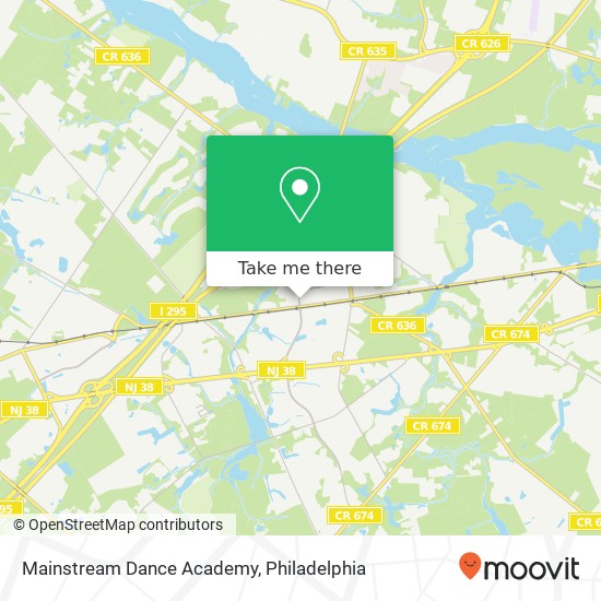 Mapa de Mainstream Dance Academy, 451 Larchmont Blvd Mt Laurel, NJ 08054