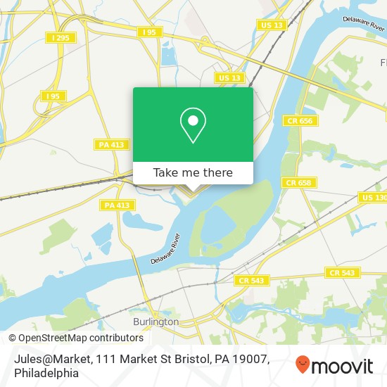 Mapa de Jules@Market, 111 Market St Bristol, PA 19007