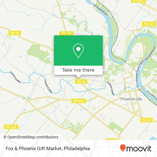 Mapa de Fox & Phoenix Gift Market, 390 Schuylkill Rd Phoenixville, PA 19460