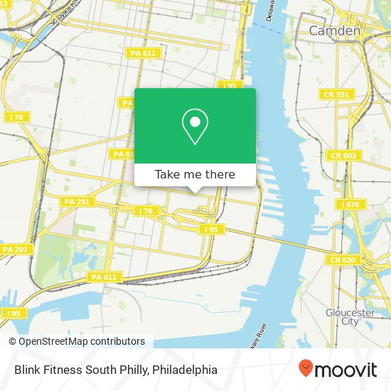 Blink Fitness South Philly map