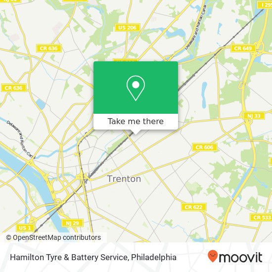 Mapa de Hamilton Tyre & Battery Service