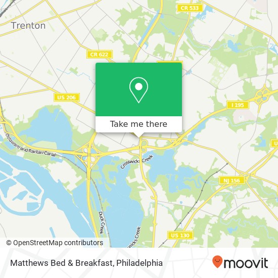 Mapa de Matthews Bed & Breakfast