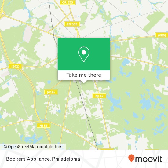 Bookers Appliance map