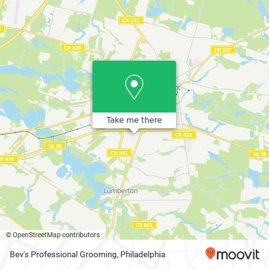 Bev's Professional Grooming map