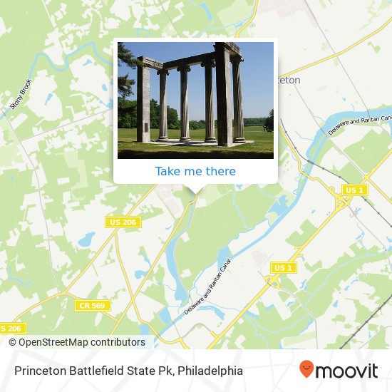 Princeton Battlefield State Pk map
