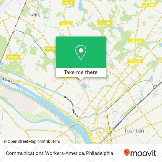 Mapa de Communications Workers-America