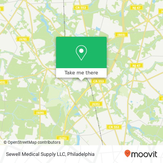Mapa de Sewell Medical Supply LLC