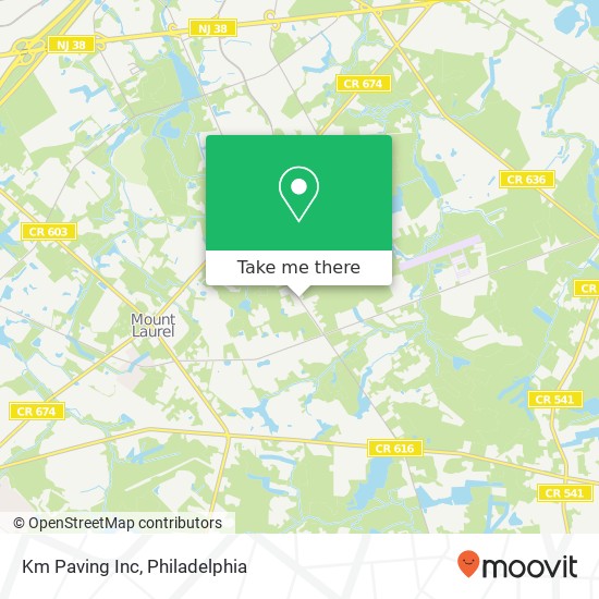 Km Paving Inc map