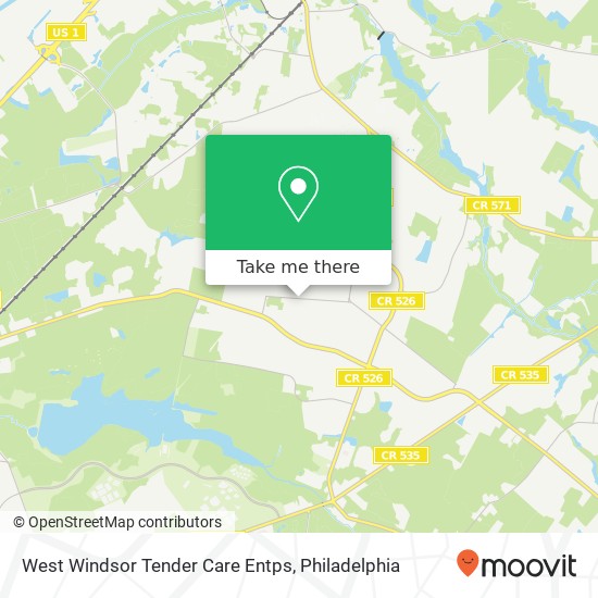 West Windsor Tender Care Entps map