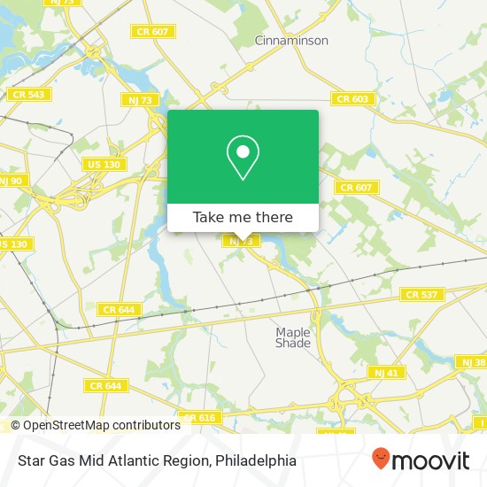 Star Gas Mid Atlantic Region map