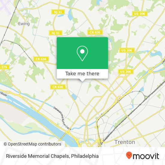 Riverside Memorial Chapels map