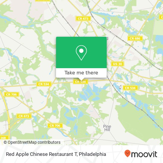 Mapa de Red Apple Chinese Restaurant T