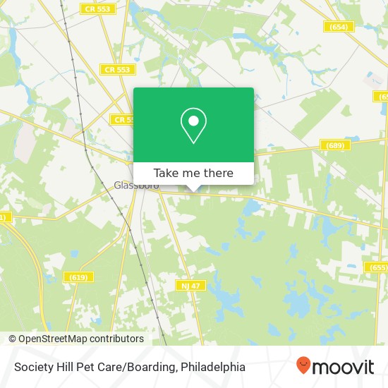 Society Hill Pet Care/Boarding map