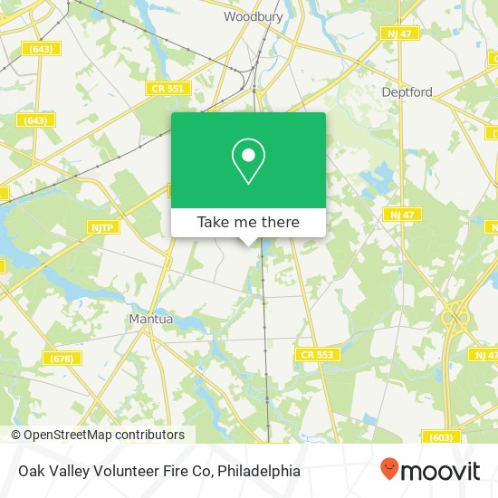 Mapa de Oak Valley Volunteer Fire Co
