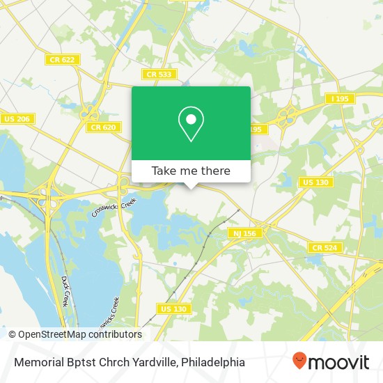 Mapa de Memorial Bptst Chrch Yardville