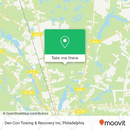 Den Con Towing & Recovery Inc map