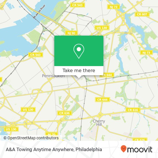 Mapa de A&A Towing Anytime Anywhere