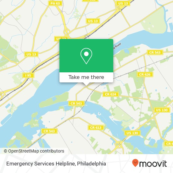 Emergency Services Helpline map