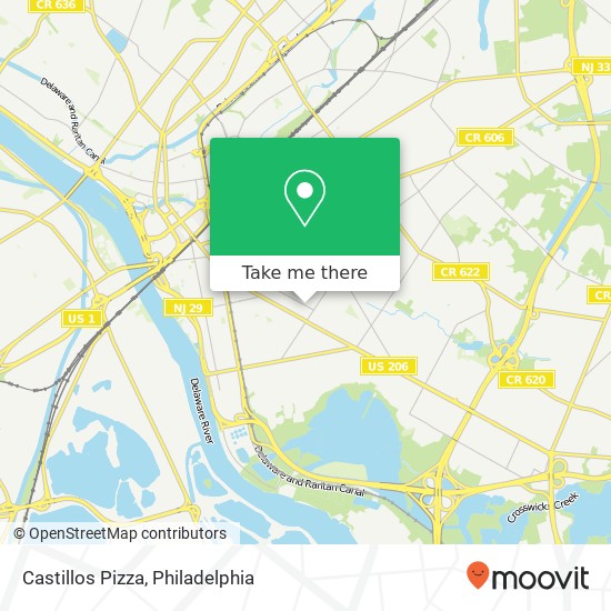 Castillos Pizza map