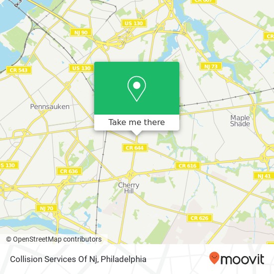 Collision Services Of Nj map