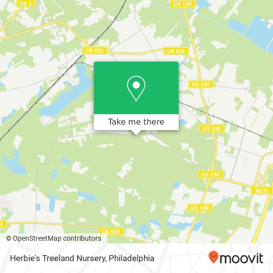 Herbie's Treeland Nursery map