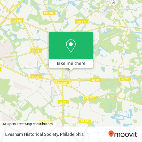 Mapa de Evesham Historical Society
