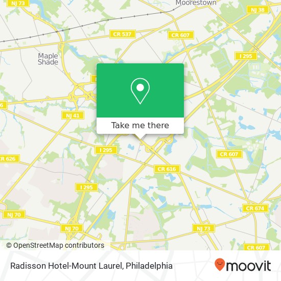 Mapa de Radisson Hotel-Mount Laurel