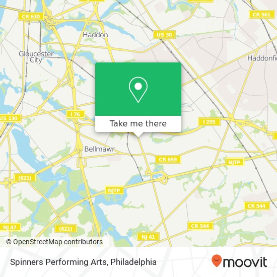 Mapa de Spinners Performing Arts