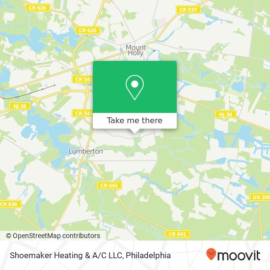 Mapa de Shoemaker Heating & A/C LLC