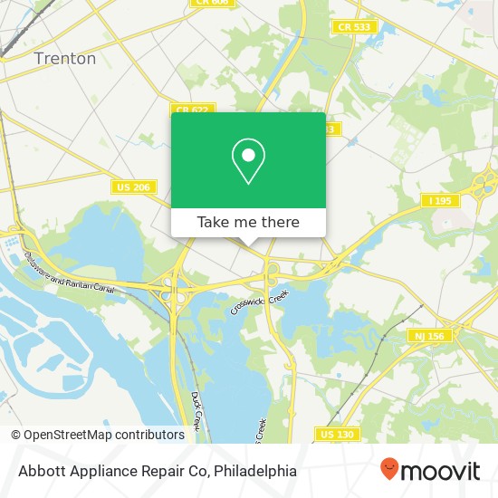 Mapa de Abbott Appliance Repair Co