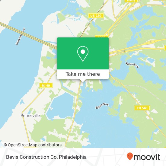 Mapa de Bevis Construction Co