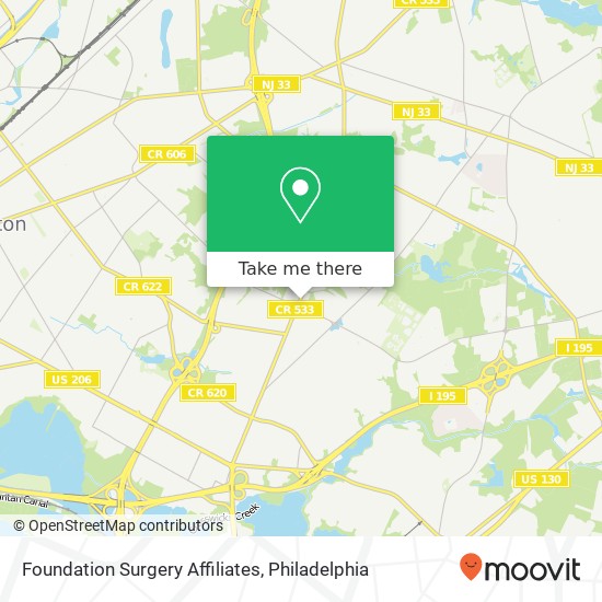 Mapa de Foundation Surgery Affiliates