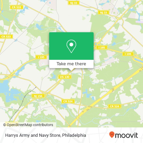 Mapa de Harrys Army and Navy Store